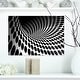 preview thumbnail 12 of 14, Waves and Circles Black n" White - Abstract Art Canvas Print 20 in. wide x 12 in. high