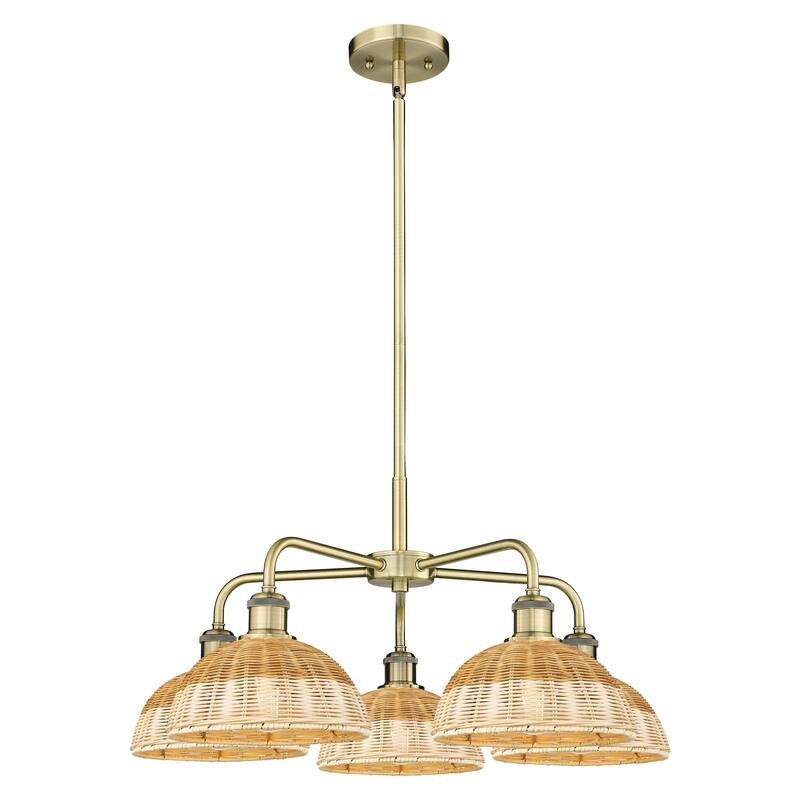 Innovations Lighting Endless Possibilities Ballston - Bristol Natural II - 5 Light 28" Stem Hung Chandelier - Antique Brass