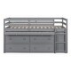 preview thumbnail 84 of 144, Twin/Full Size Low Loft Bed with Retractable Writing Desk and 4 Drawers, Wooden Loft Bedframe w/ Lateral Portable Desk & Shelves