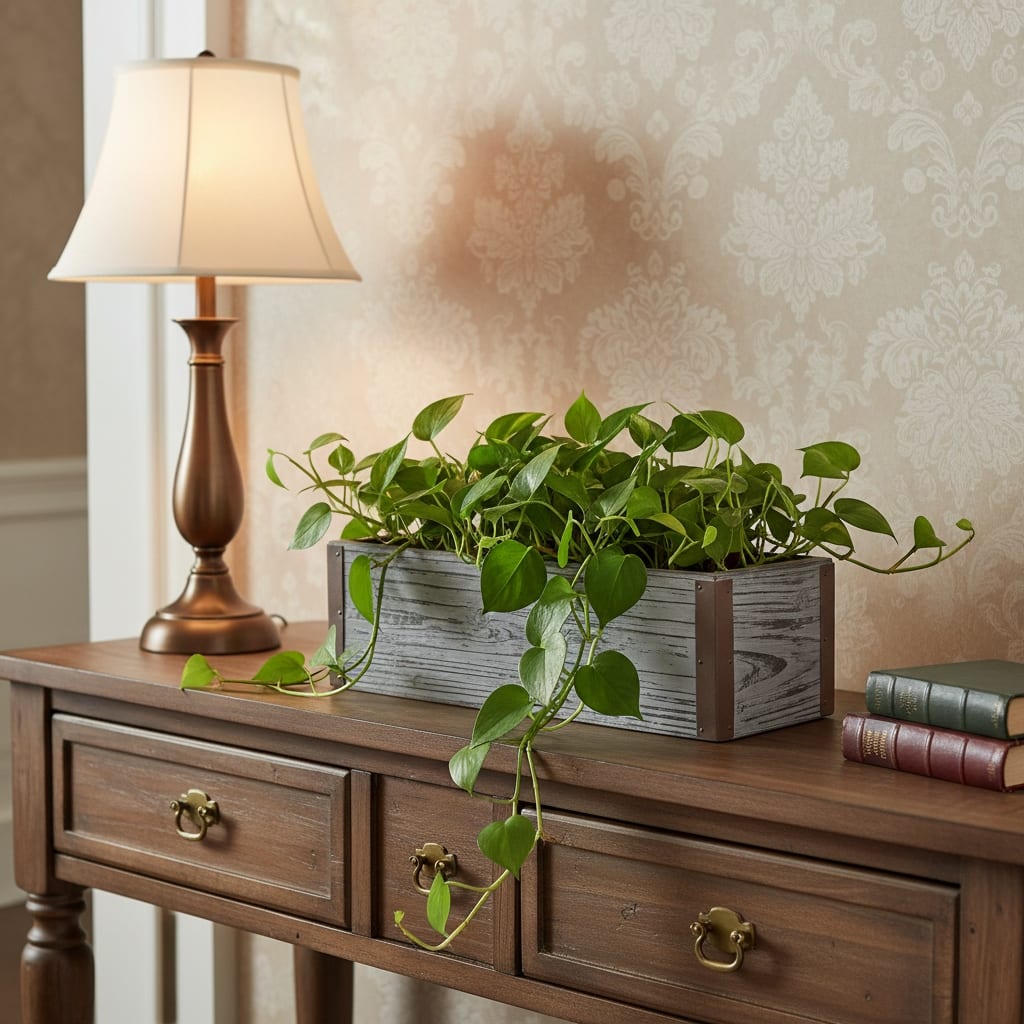 HomeRoots Gray Wood 151 Ounce Rectangular Distressed Planter Box - 13.75 in. x 3.75 in. x 5.25 in.