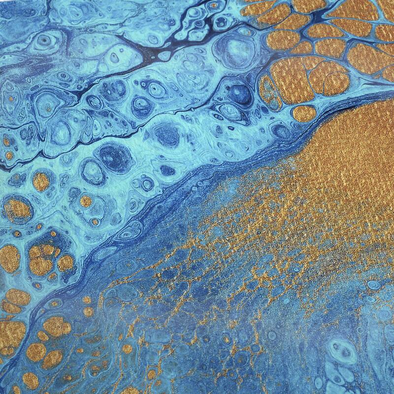 HomeRoots 50" X 70" Cobalt And Copper Abstract Microfiber Plush Throw Blanket