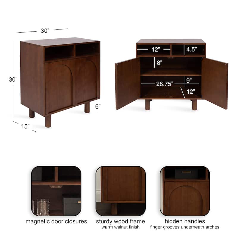Kate and Laurel Cabernel Floor Cabinet - 30x15x30