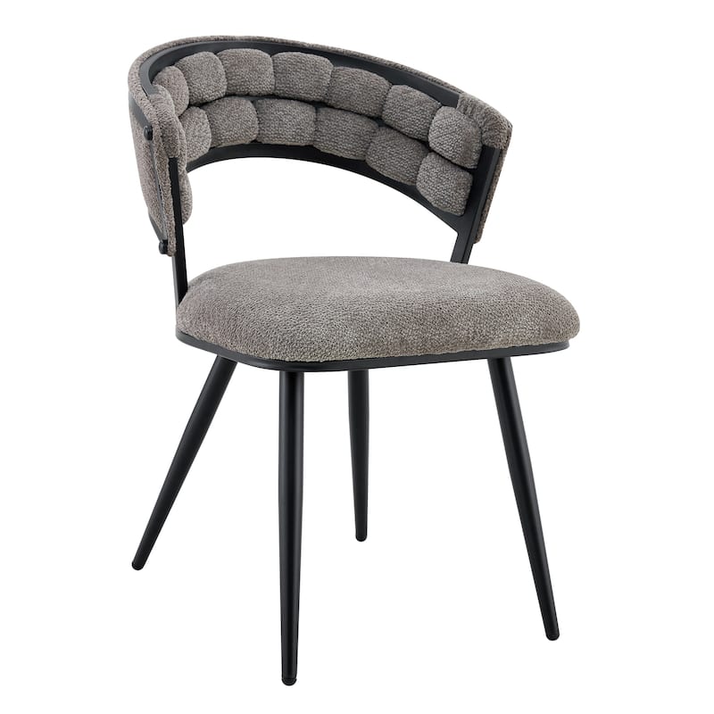 Set of 2 Black Gray Velvet Dining Chair Accent Chair Vanity Chair Reception Chair Side Chair with Metal Legs