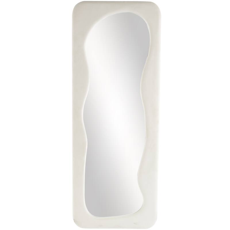 Black or White Velvet Wavy Room Floor Mirror