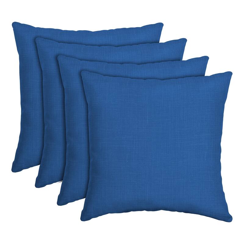 ARDEN Outdoor Toss Pillow - 16"L x 16"W - 4 Count - Cobalt Blue Texture