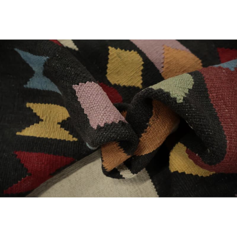 Hand Woven Oriental 100% Wool Carpet Southwestern Tribal Multi-Colored Kilim Area Rug - 10' 4'' X 8' 2''