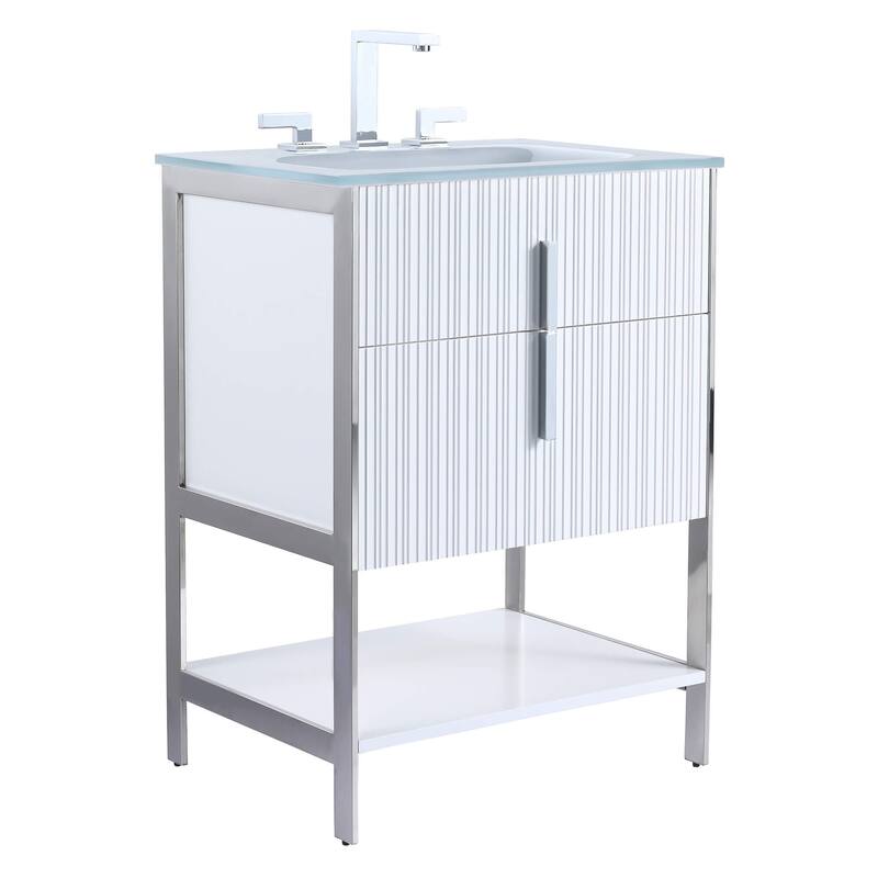 Fine Fixtures Serenity Modern bathroom vanity - White Matte - Chrome Hardware