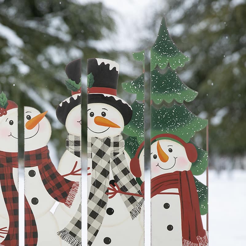 Glitzhome 41.5"H Metal Snowman Family or Nativity Combo Yard Stake Christmas Decor