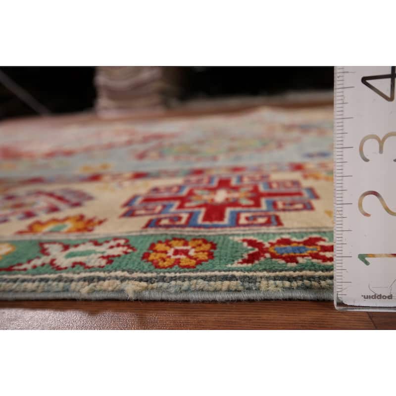 Geometric Kazak Rug Hand-Knotted Wool Carpet - 5'8" x 9'5"