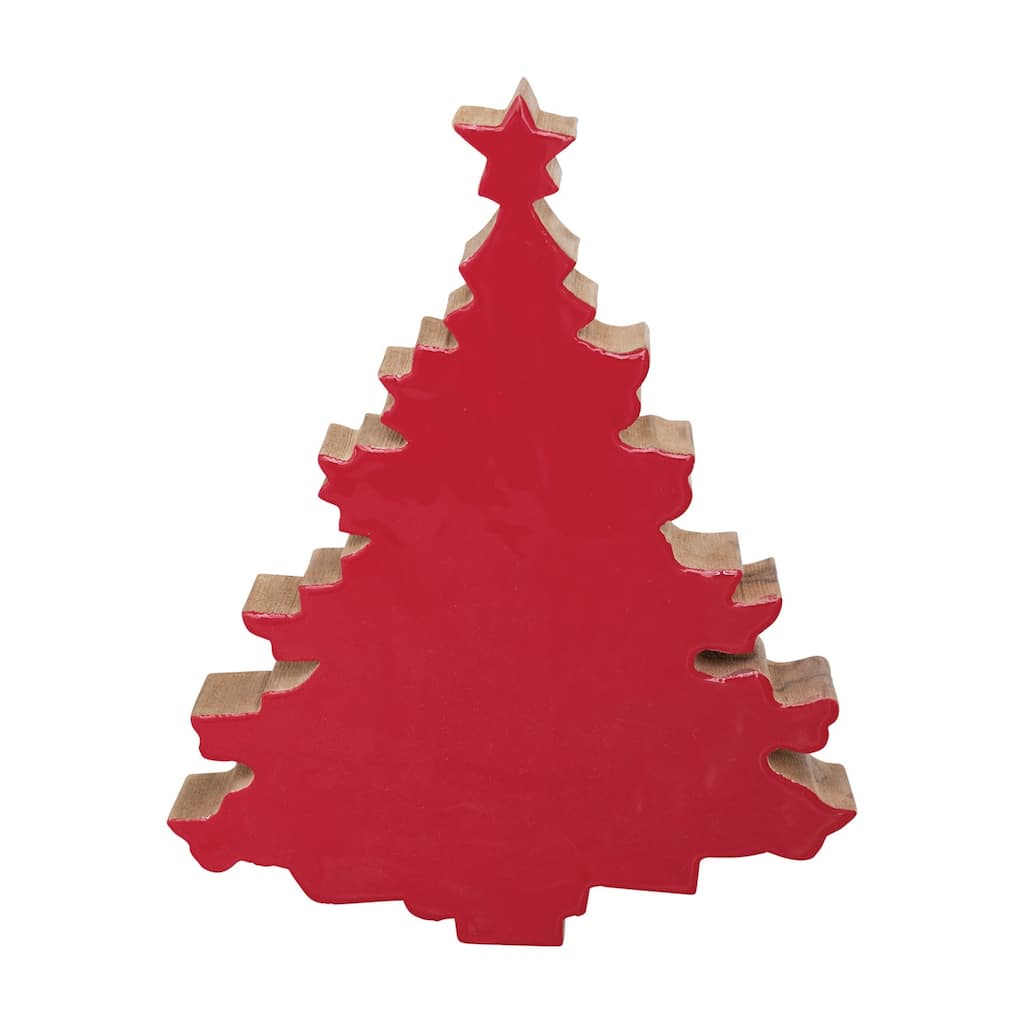 Enameled Mango Wood Christmas Tree