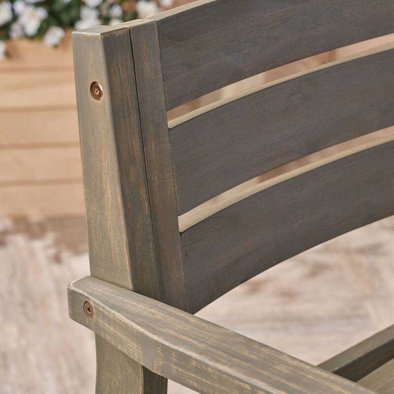 Stamford Outdoor Acacia Barstool (Set of 4) by Christopher Knight Home