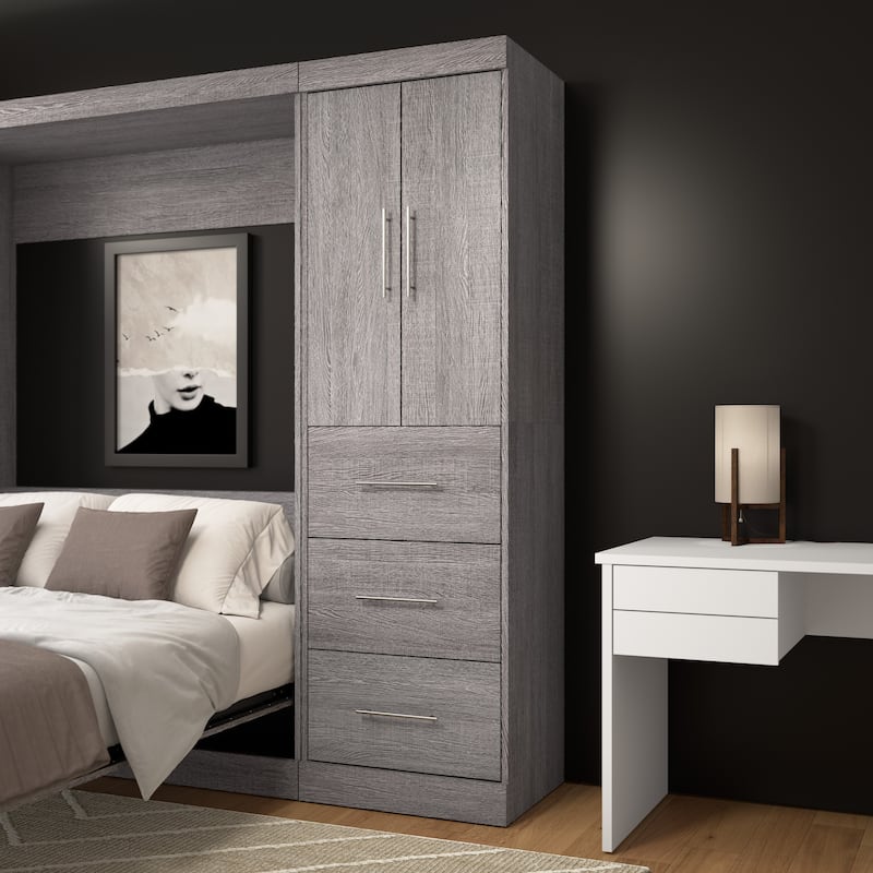 Nebula 25W Wardrobe by Bestar - Bark Grey