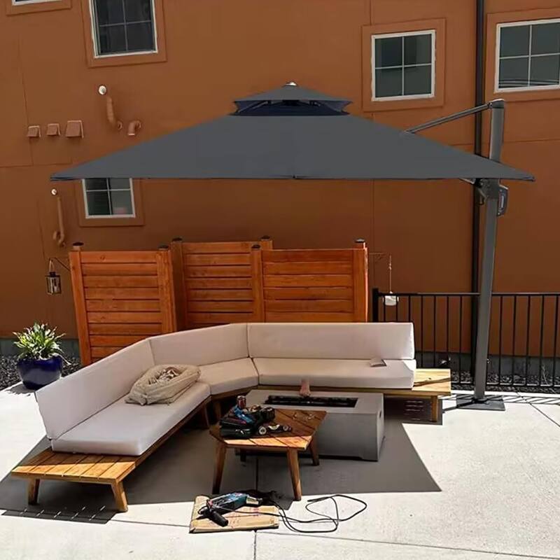 PURPLE LEAF Double Top Stylish Patio Cantilever Umbrella