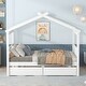 preview thumbnail 1 of 32, Multifunctional Design Full Size House Bed with Drawers White