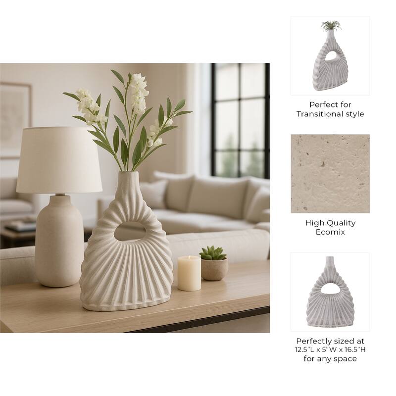 Decorative Vase - Ivory Ceramic Styling