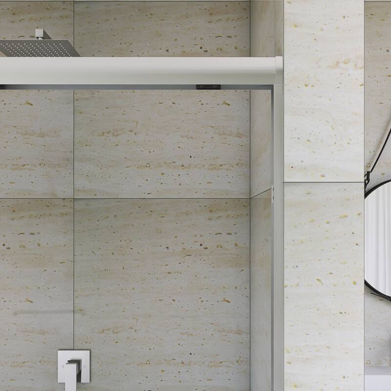 Double Sliding Framed Shower Door in Matte Black Finish