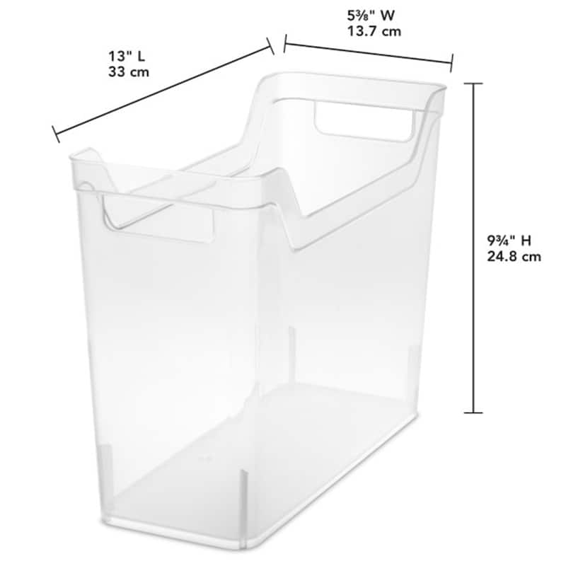 Sterilite Narrow Shelf Home Storage Organizing Plastic Container, 6 Pack, Clear - 0.8