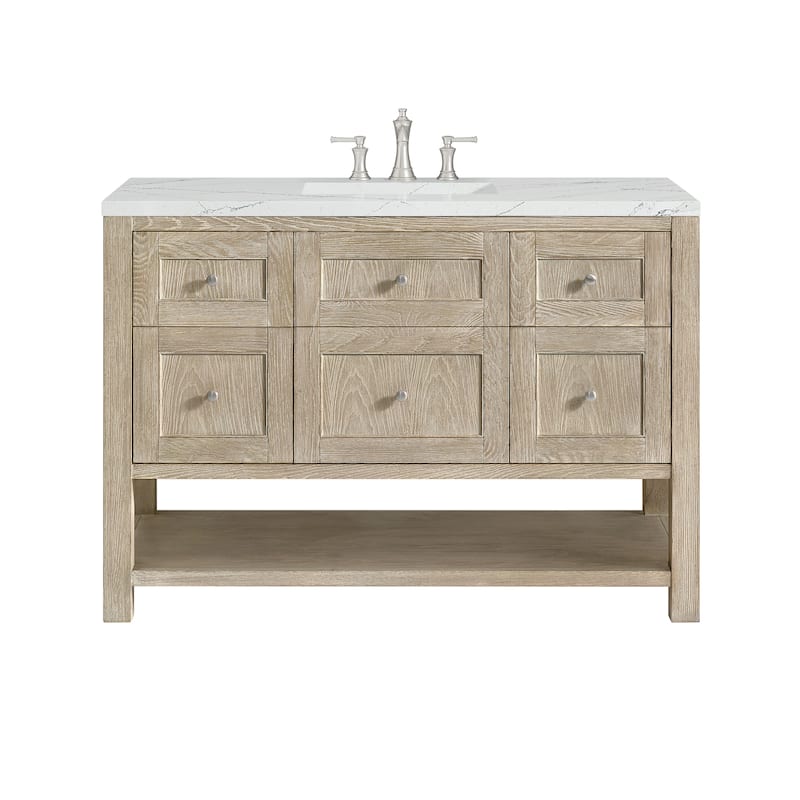 James Martin Vanities Breckenridge 48" Single Vanity, Whitewashed Oak - Ethereal Noctis