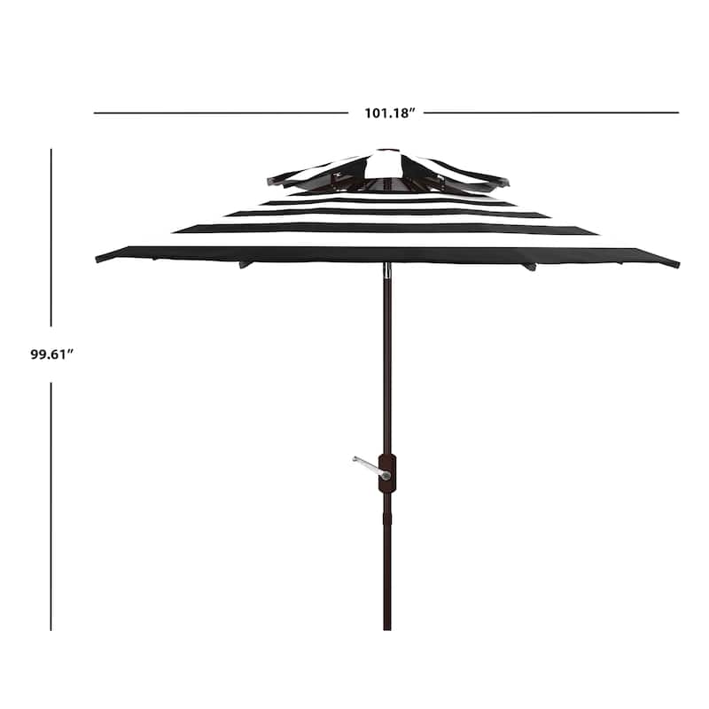 SAFAVIEH Outdoor Diljana Fashion Line 9Ft Double Top Umbrella, Base Not Included