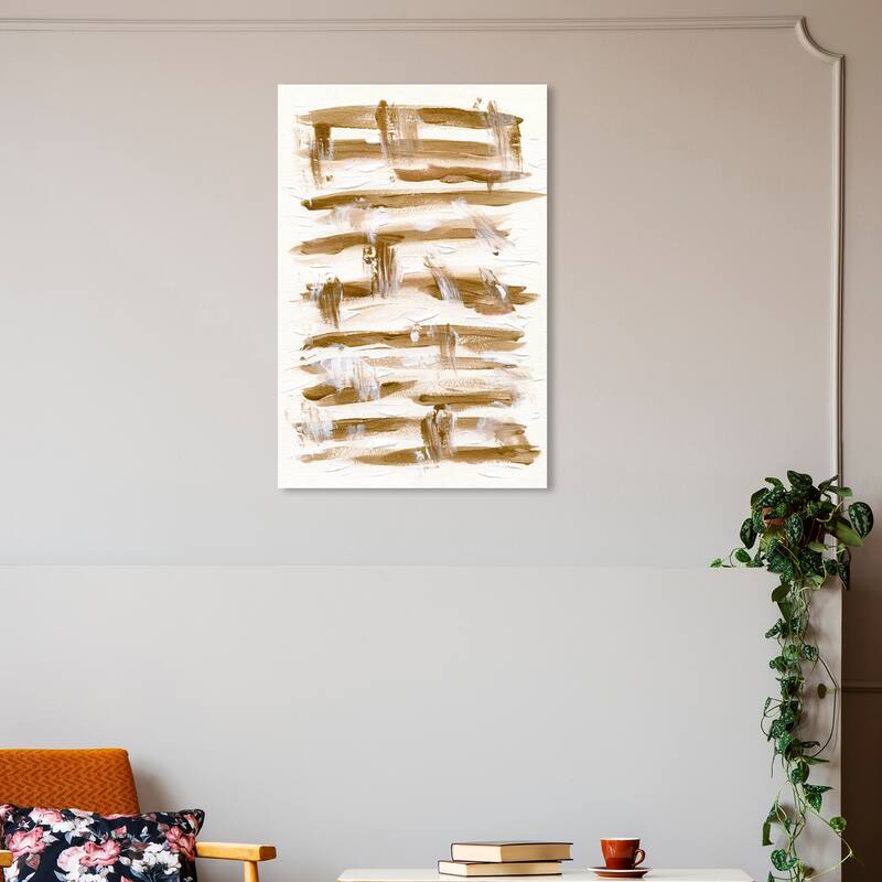 Wynwood Studio Abstract Horse Jumps Brown and Ochre Modern & Contemporary Wall Art Canvas Print - 30 x 20