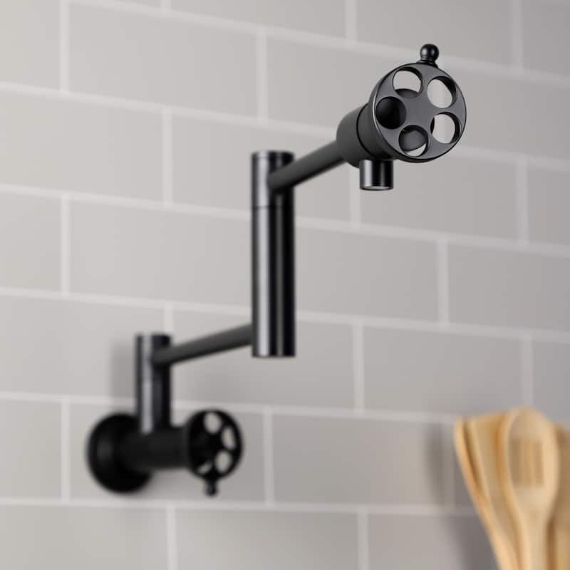 Wendell Two-Handle 1-Hole Wall Mount Pot Filler Faucet