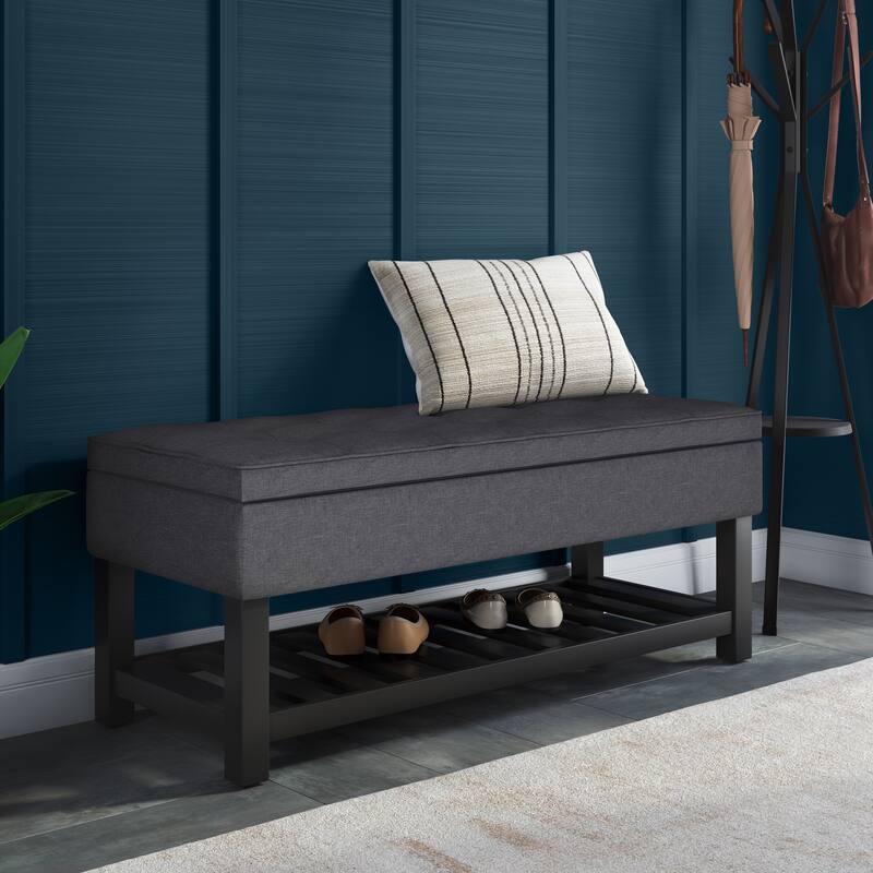 Storage Ottoman Bench with Open Bottom