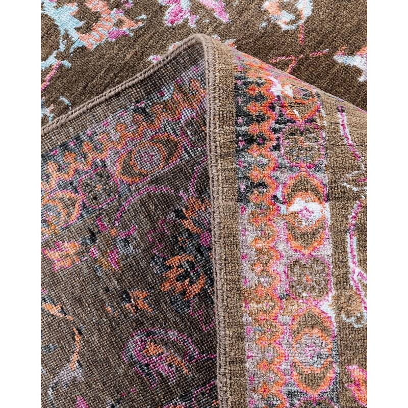 Ikat One-of-a-Kind Handmade Area Rug, Brown - 8' 2" x 9' 10"