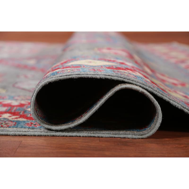 Hand Knotted Oriental 100% Wool Carpet Traditional Medallion Greys & Charcoal Kazak Area Rug - 10' 6'' X 7' 11''