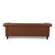 preview thumbnail 33 of 38, Drury Channel Stitch Faux Leather Sofa with Nailhead Trim by Christopher Knight Home - 83.00" L x 32.50" W x 27.00" H