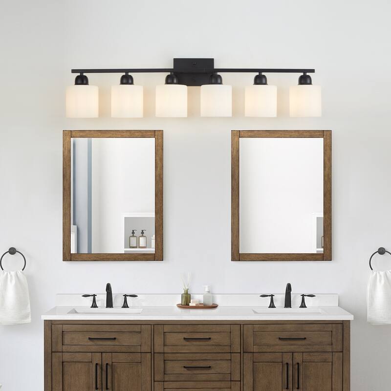 38" 6-Light Bathroom Vanity Fixture - Black