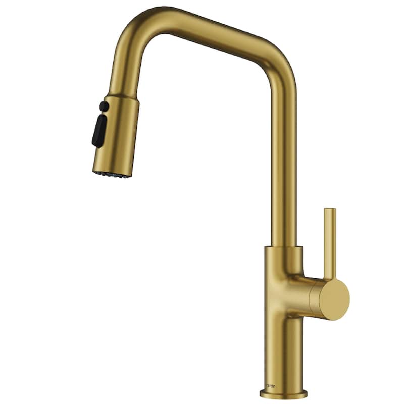 Karran Stalbridge Single Handle Pull-Down Sprayer Kitchen Faucet - Spot-Free Brushed Gold