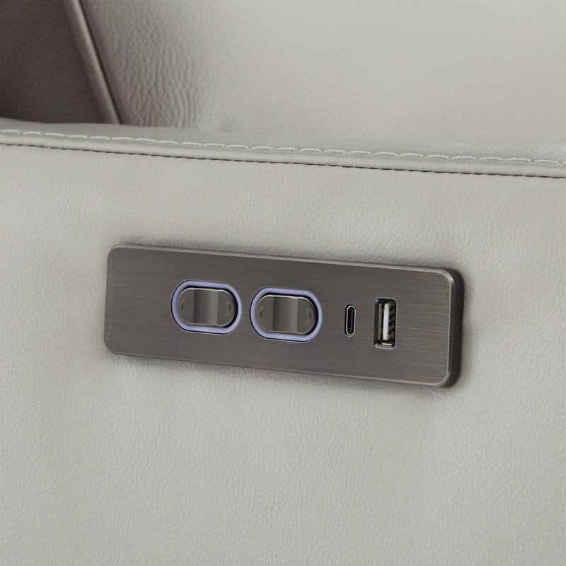 Spruce & Spring Regan Leather Power Recliner Swivel Glider Rocker with Power Headrest