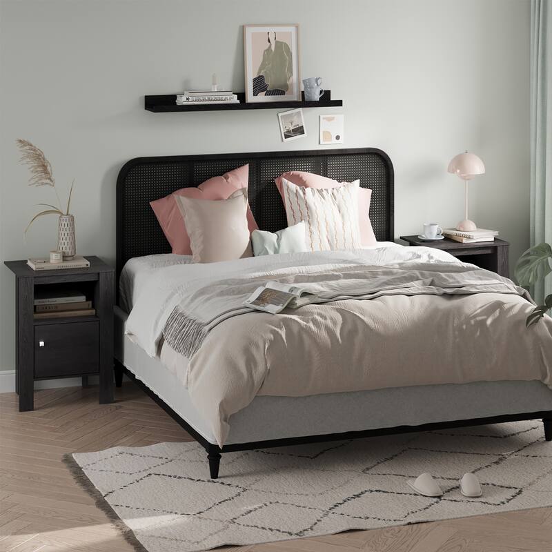 Costway Nightstand Compact Side End Sofa Table with Open Shelf & - See Details