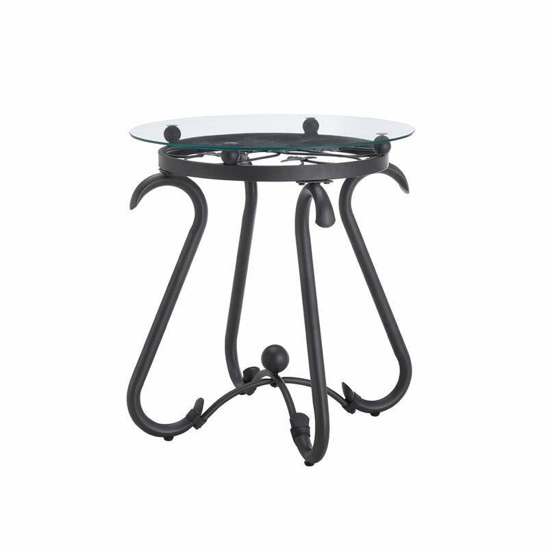 2-Piece Tempered Glass Coffee Table Set - Round End Side Table with Sturdy Construction"