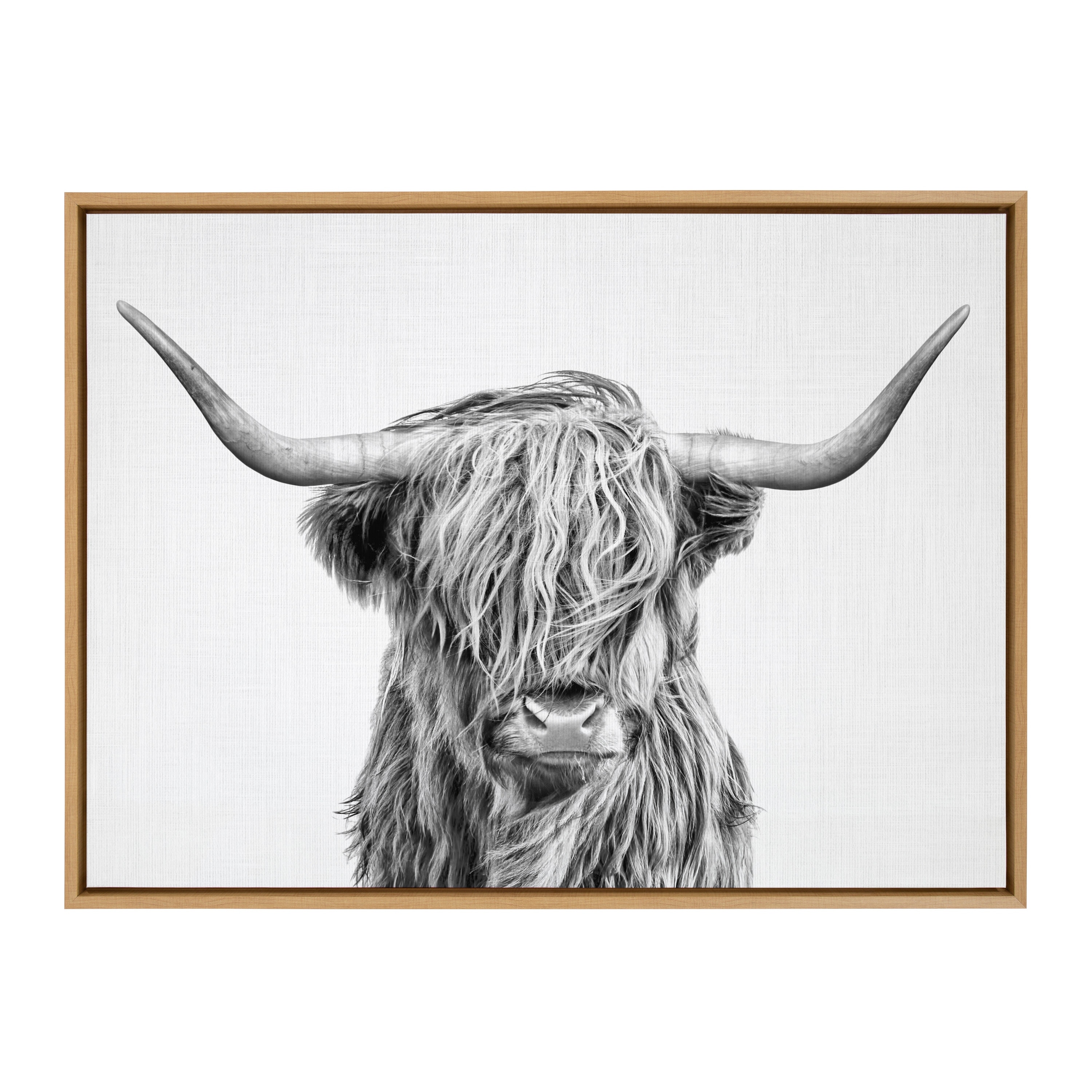 Kate and Laurel Sylvie Highland Cow Framed Canvas by Simon Te of Tai  Prints Bed Bath  Beyond 36755086