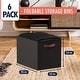 preview thumbnail 39 of 64, Foldable Collapsible Storage Box Bins Linen Fabric Shelf Basket Cube Organizer with Leather Handles - Set of 6