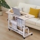 preview thumbnail 7 of 12, 31.5" Adjustable Height Rolling Desk with Wheels & Storage Shelves, Mobile Standing Desk for Home Office, School