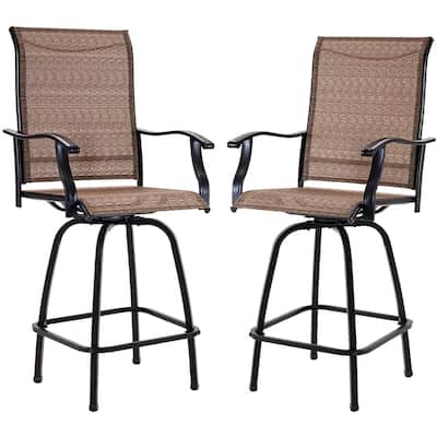 Pyramid Home Decor High Seating Swivel Patio Bar Stool Chair (Set of 2)