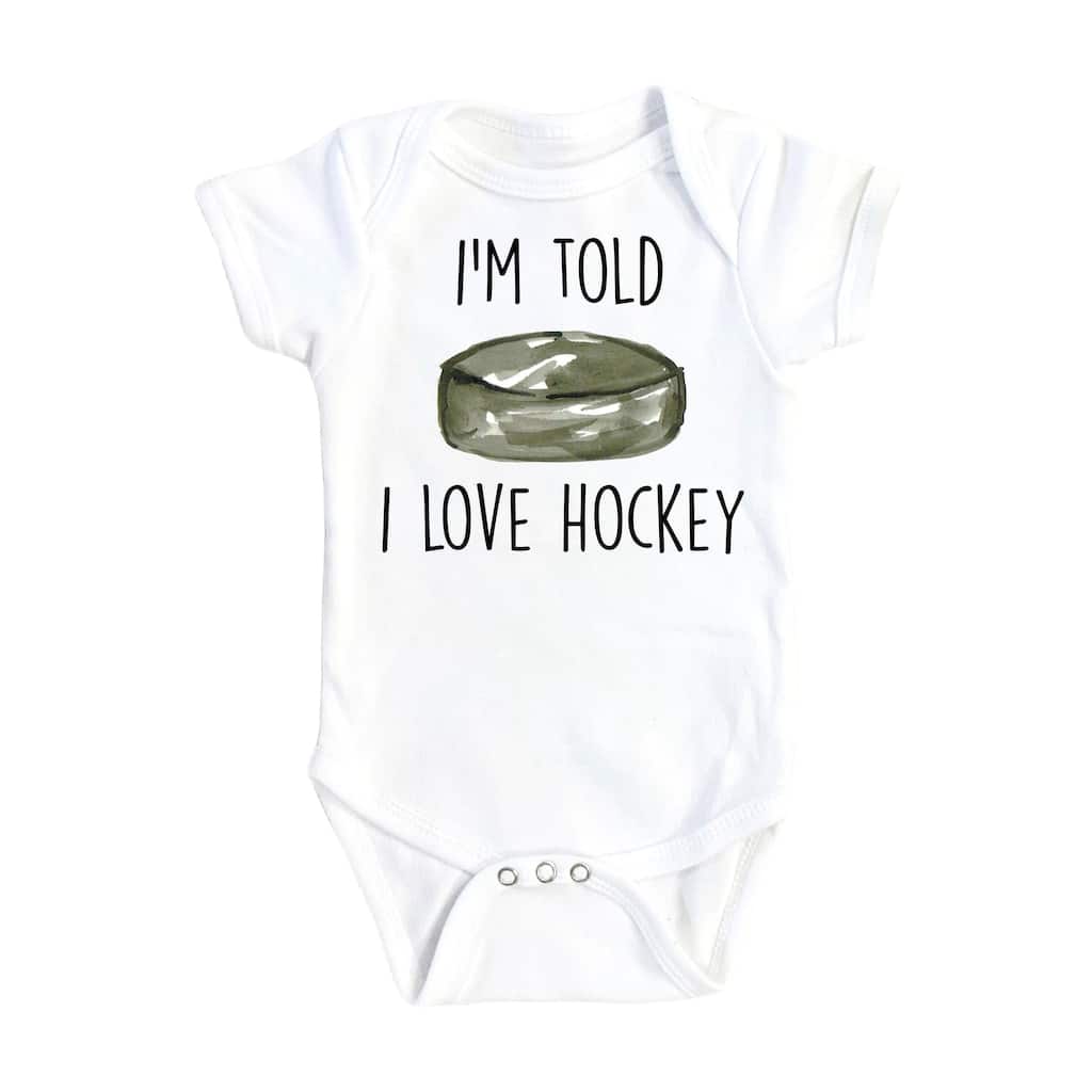 Hockey Love - Baby Boy Girl Clothes Infant Bodysuit Funny Cute Newborn