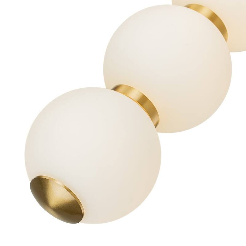 Modern Matte Glass Globe String Dimmable LED Pendant - Brass