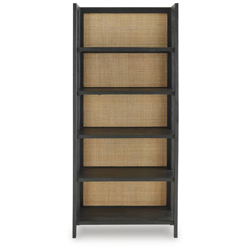 Signature Design by Ashley Abyard Black/Natural Bookcase - 30.13" W x 14" D x 70" H
