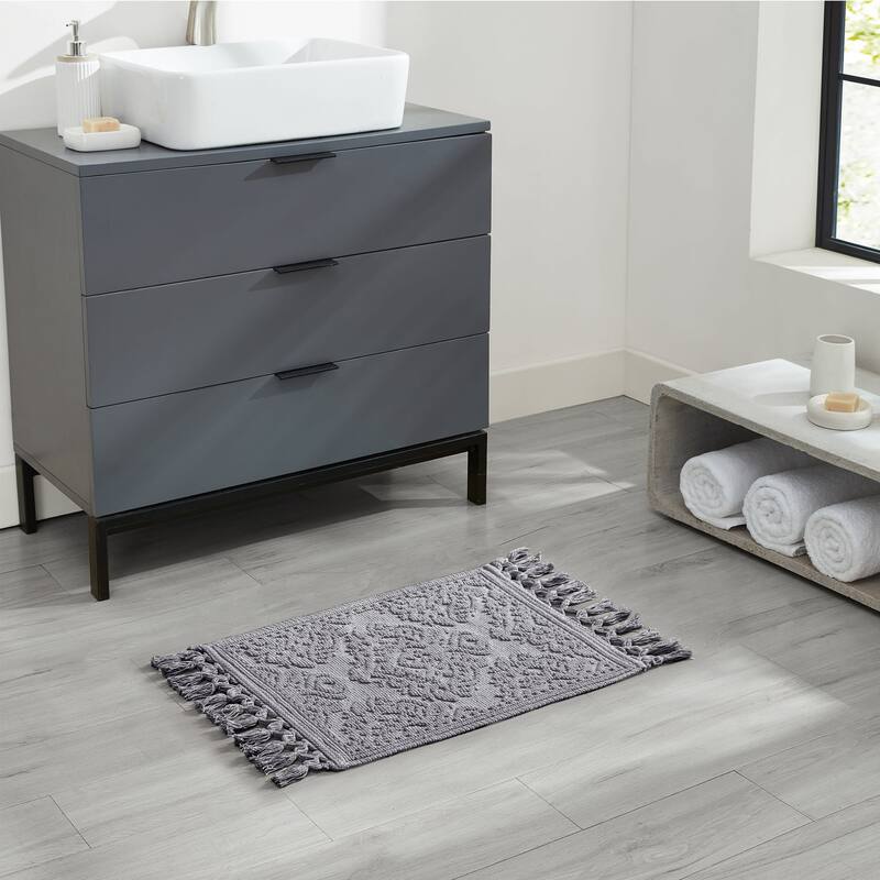 Jean Pierre Ricardo Cotton Fringe 2-Piece Bath Rug Set