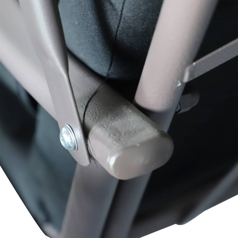 Outsunny Outdoor Patio 3-Person Canopy Cushioned Seat Bench Swing with Included Side Trays & Padded Comfort