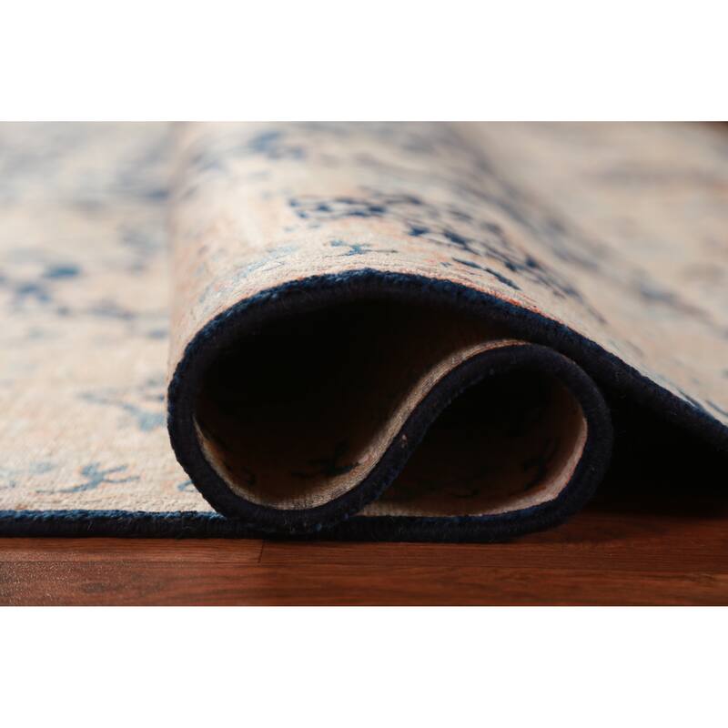 Vegetable Dye Blue Ziegler Oriental Area Rug Hand-Knotted Wool Carpet - 8'1"x 10'1"