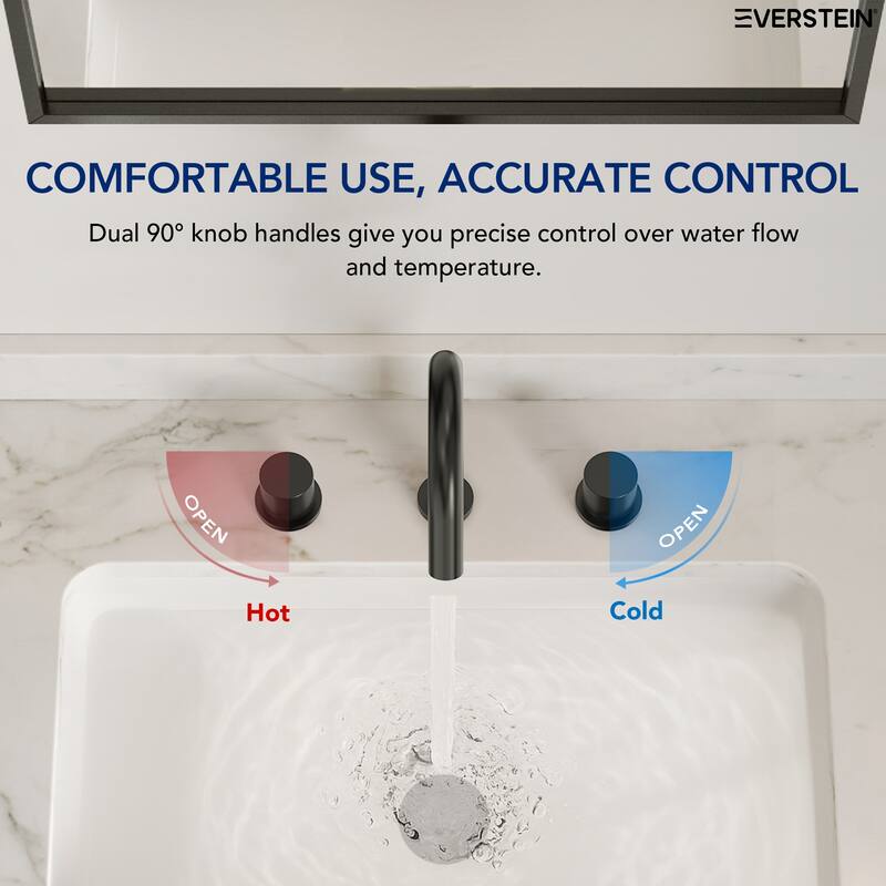 High-Arc Bathroom Sink Faucet for Vanity, 3-Hole 2-Handle Bathroom Faucet with Drain Assembly