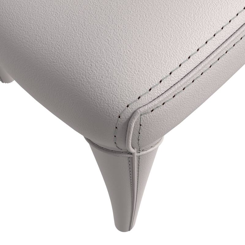 Leather Dining Chairs with Metal Legs Open-Back Design Solace Series Set of 2