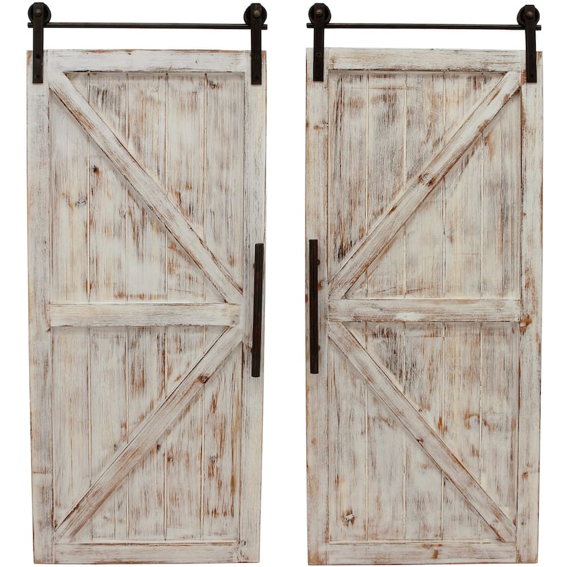 FirsTime & Co. 2-pc. Wooden Barn Door Wall Plaque Set