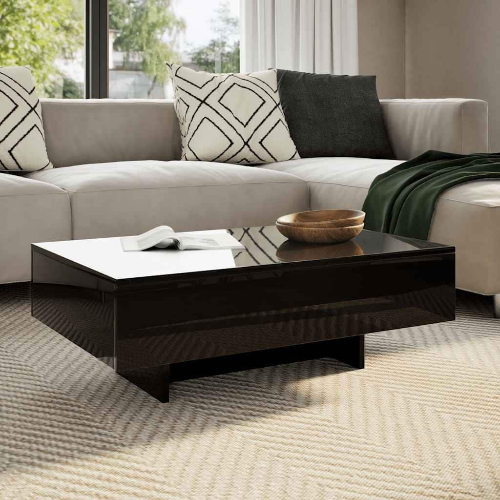 vidaXL Coffee Table, High Gloss Finish, 33.5x21.7x12.2 Inches, White - 20.9" x 10.6" x 11.2" (L x W x H)