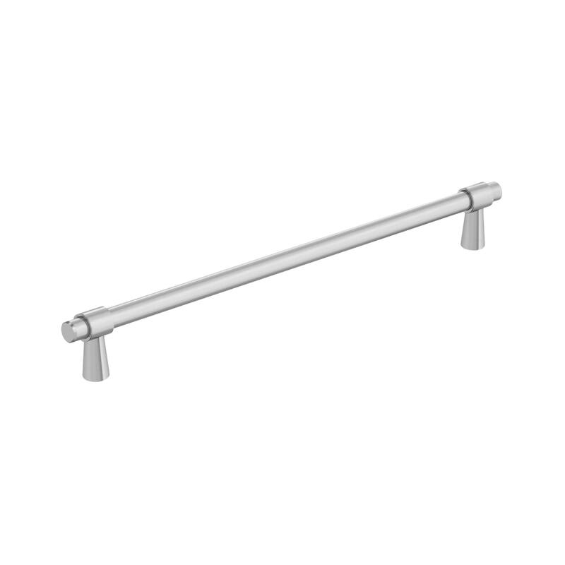 Amerock Destine Cabinet or Furniture Pull - 8-13/16 in (224 mm) Center-to-Center - Polished Chrome