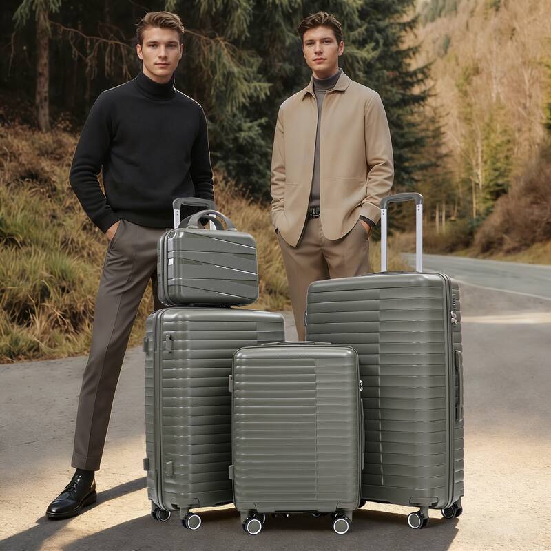 14IN 20IN 24IN 28IN 4 pcs/set in PP Spinner Wheel Luggage, Carry on Suitcase, Iron Pull Rod, Combination Password Lock